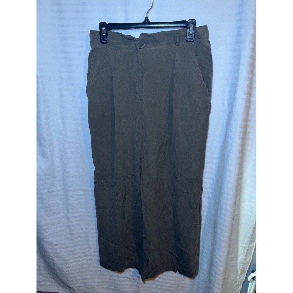Evan Picone Silk Wide Leg Pants Size 10 Gray